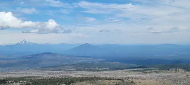 Mt. Hood and Black Butte, Oregon as viewed from Tam MacArthur Ridge